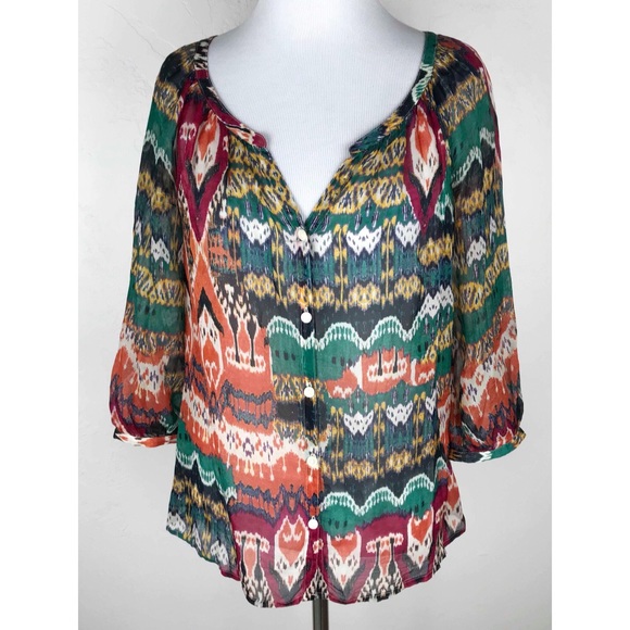 Lucky Brand Tops - Lucky Brand Sheer Printed Top